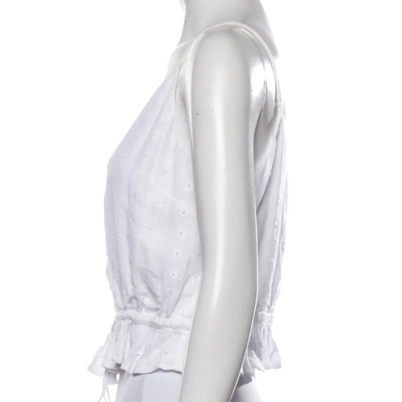 CUPCAKES & CASHMERE White V-Neck Button Cami Camisole Lace Sleeveless Crop Top S - Picture 2 of 3